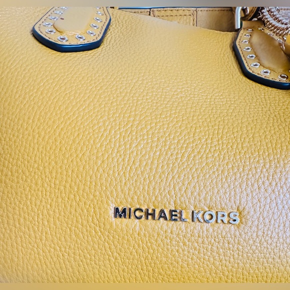 Set of 2 Michael Kors Brooklyn Pebbled Leather Satchel with Coin Purse - Picture 4 of 14